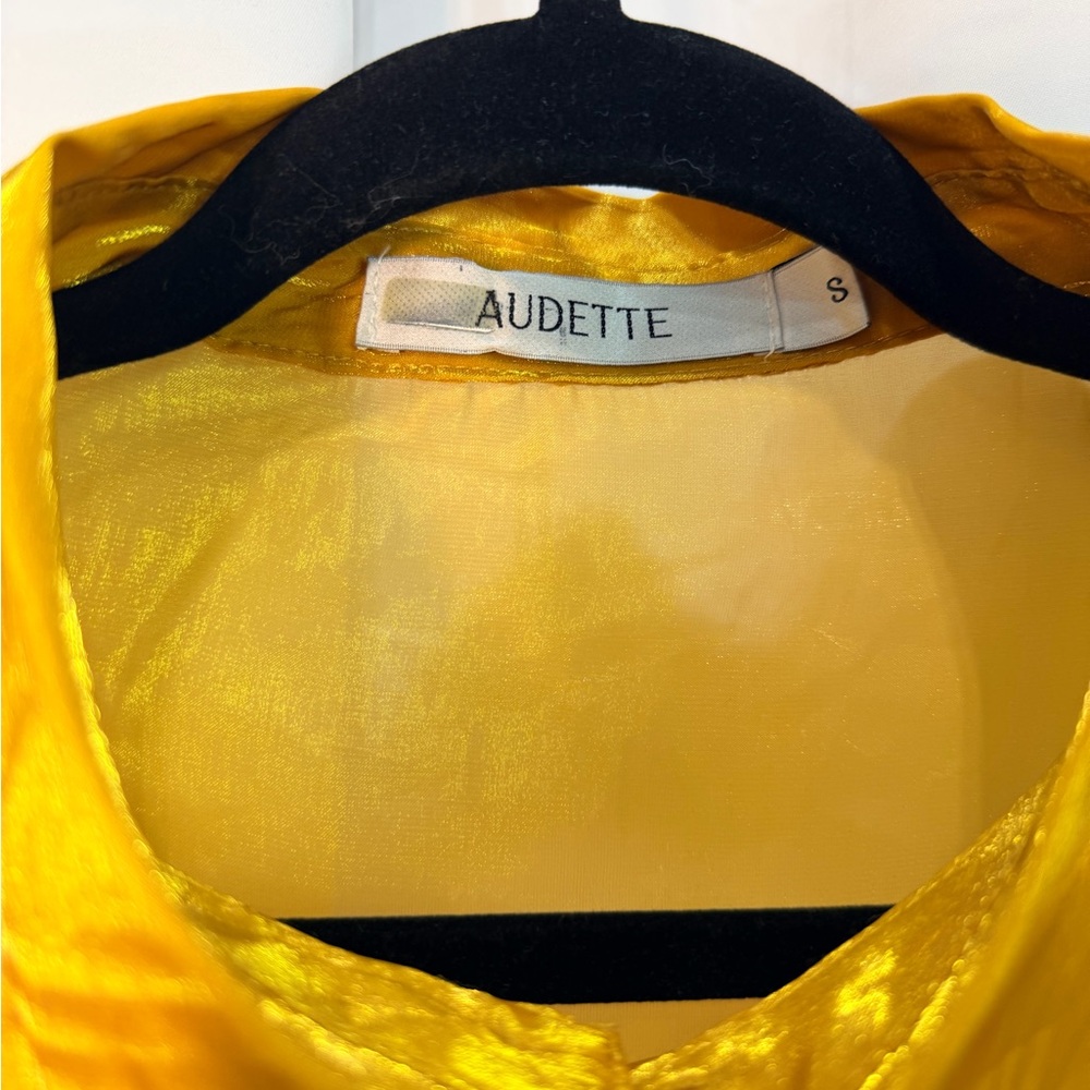 Audette, anthropology mustard Sheer Blouse - Picture 5 of 6